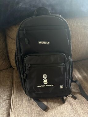 YoungLA Black Gorilla Mind Men's Backpack